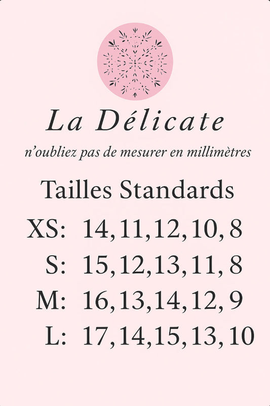 Tailles d’ongles standards